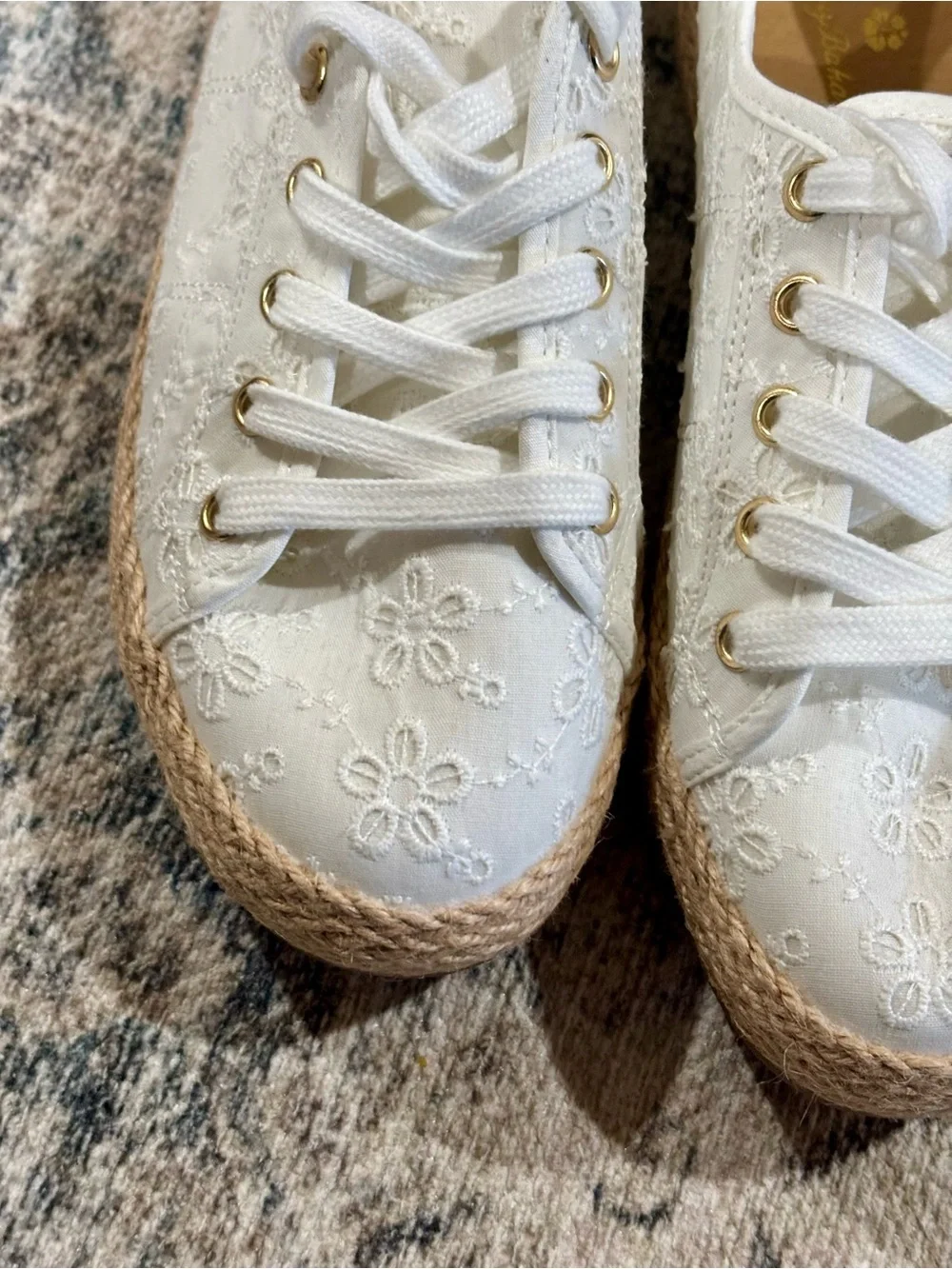 Tommy Bahama White/cream Floral Lace Espadrille Sneakers